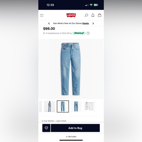 LEVIS NWOT RIBCAGE MOM STRAIGHT LEG JEANS - Picture 10 of 10